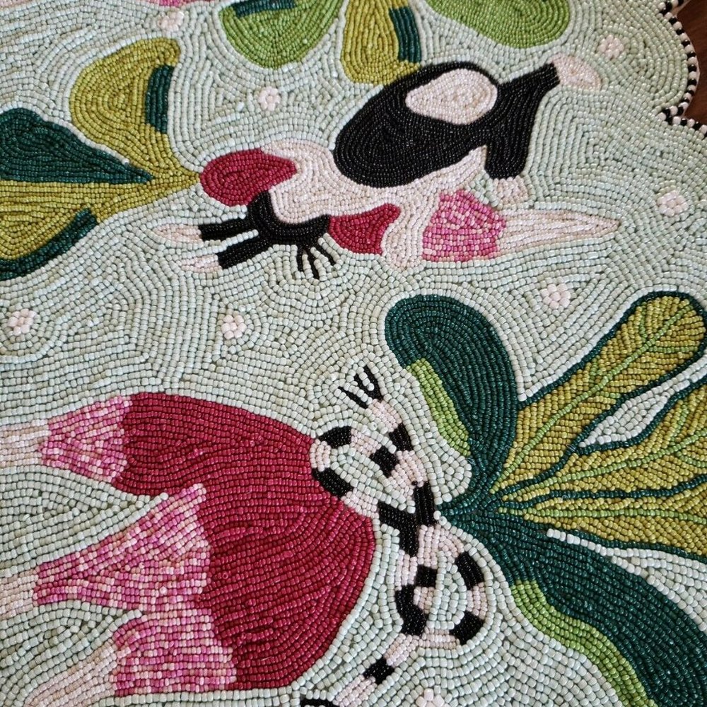 Mackenzie Childs beaded bunny Rabbit Spring Easter Table Runner New In Package - Picture 3 of 3